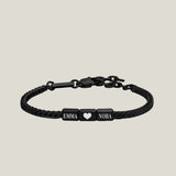 Together Forever: Men's Engraved Bracelet - Black
