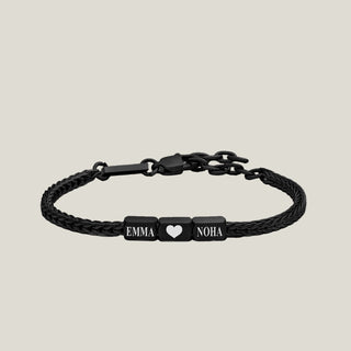 Together Forever: Men's Engraved Bracelet - Black