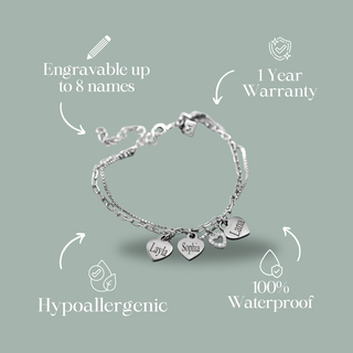 Olivia Bracelet - Mom bracelet with kid's names - Silver