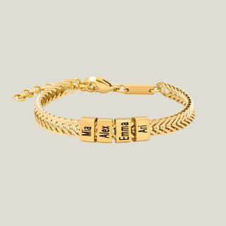 Personalized Premium Leo Bracelet  | Engrave Your Loved Ones' Names - Gold