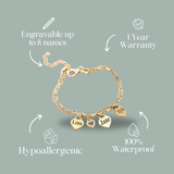 Olivia Bracelet - Mom bracelet with kid's names - Gold