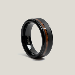 Black Tungsten Koa Band