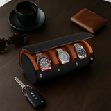 Luxury Watch Roll Case - Black&Orange