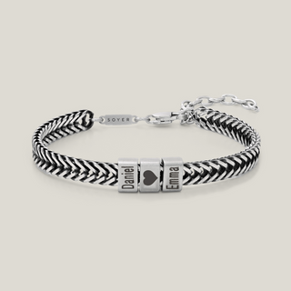 Forever Yours: Men's Engraved Bracelet - Silver