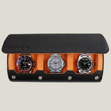 Luxury Watch Roll Case - Black&Orange