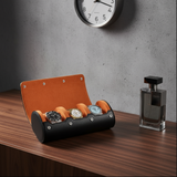 Luxury Watch Roll Case - Black&Orange