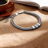 Forever Yours: Men's Engraved Bracelet - Silver