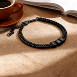 Forever Yours: Men's Engraved Bracelet - Black