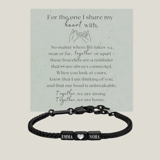 Together Forever: Men's Engraved Bracelet - Black