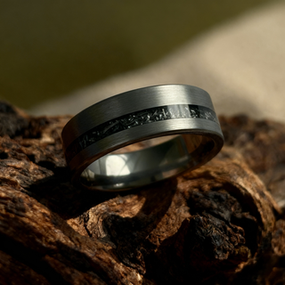 Silver Meteorite Band