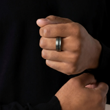 Silver Meteorite Band