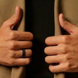 Black Tungsten Koa Band