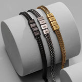 Dan Bracelet - Dad Bracelet with kid's names - Silver