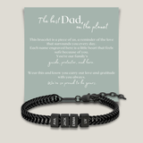 Dan Bracelet - Dad Bracelet with kid's names - Black