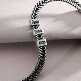 Dan Bracelet - Dad Bracelet with kid's names - Silver
