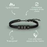Personalized Premium Leo Bracelet  | Engrave Your Loved Ones' Names - Black