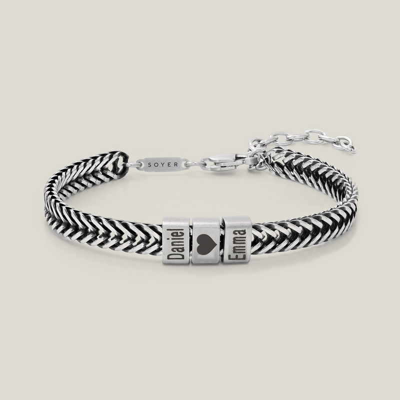Forever Yours: Men's Engraved Bracelet - Silver