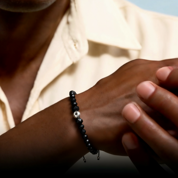 Willpower Shield – Onyx & Tourmaline Bracelet