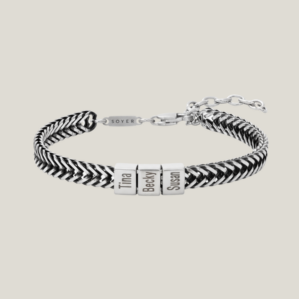 Dan Bracelet - Dad Bracelet With Kids’ Names - Silver
