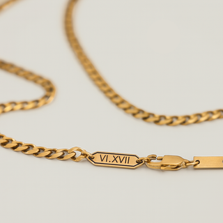 Engraved Tag Necklace - Gold