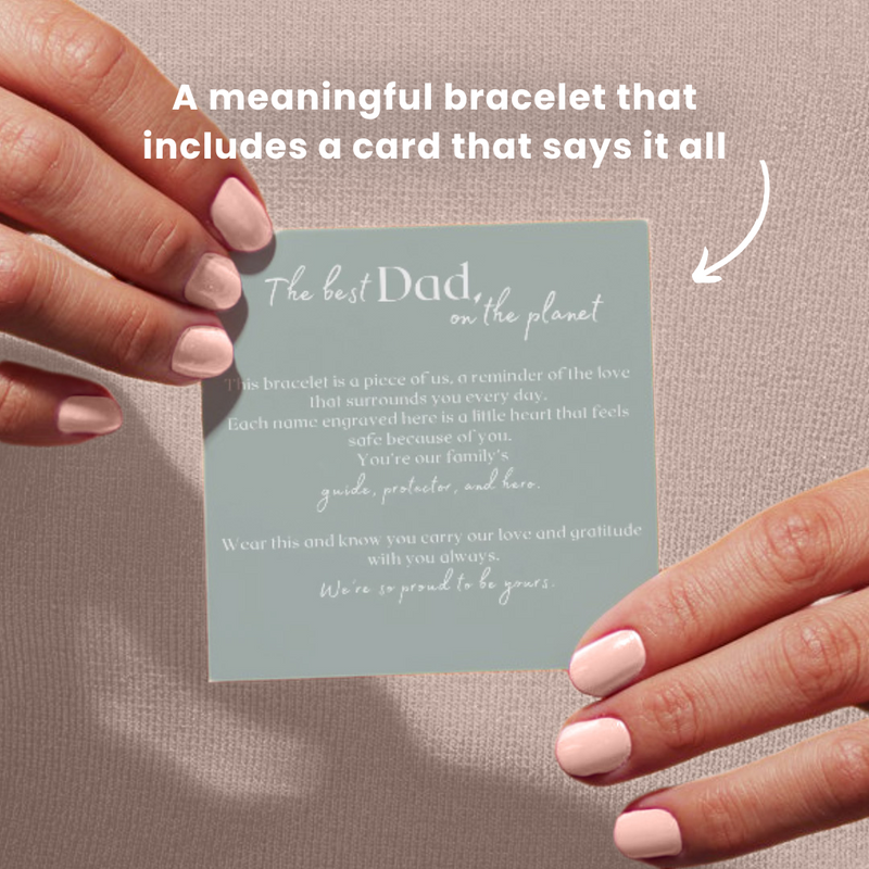 Dan Bracelet - Dad Bracelet with kid's names - Silver