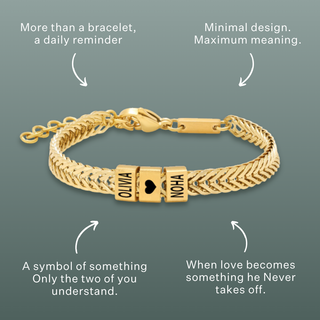 Forever Yours: Men's Engraved Bracelet - Gold