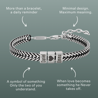 Forever Yours: Men's Engraved Bracelet - Silver