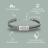 Dan Bracelet - Dad Bracelet With Kids’ Names - Silver