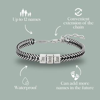 Dan Bracelet With Kids’ Names - Silver