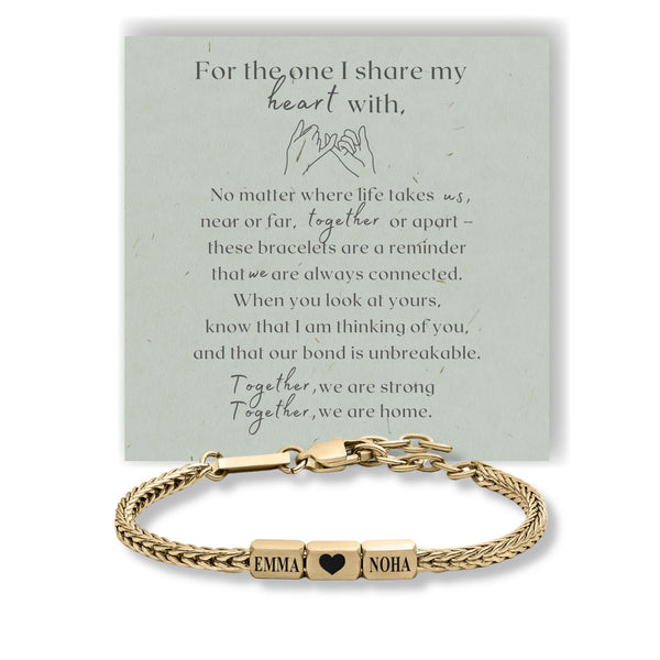 Together Forever: Men's Engraved Bracelet - Gold