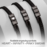 Forever Yours: Men's Engraved Bracelet - Black