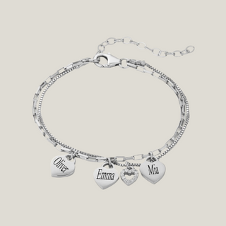Olivia Bracelet - Mom bracelet with kid's names - Silver