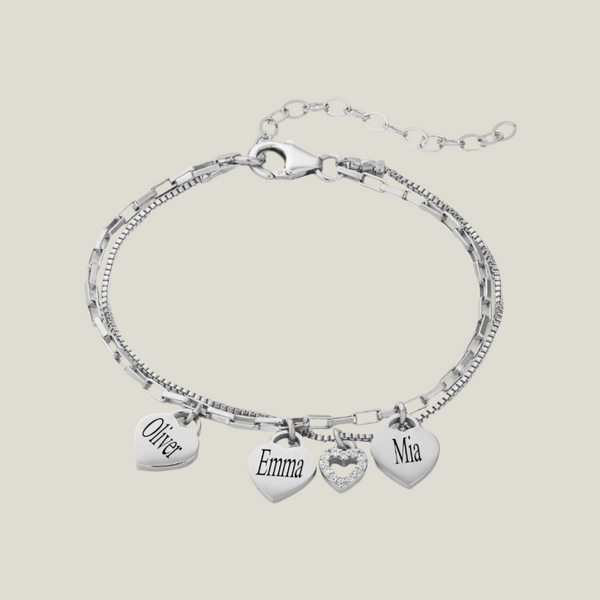 Olivia Bracelet - Mom bracelet with kid's names - Silver