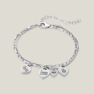 Olivia Bracelet - Mom bracelet with kid's names - Silver