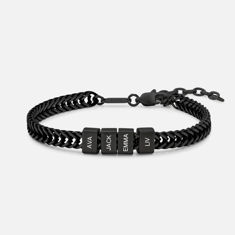 Personalized Premium Leo Bracelet  | Engrave Your Loved Ones' Names - Black