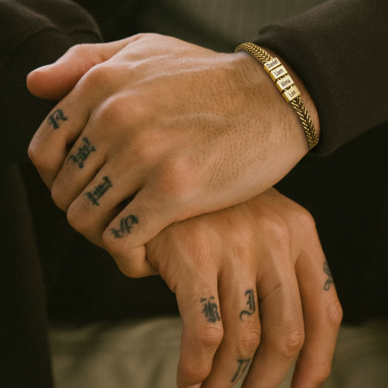 Dan Bracelet - Dad Bracelet With Kids’ Names - Gold
