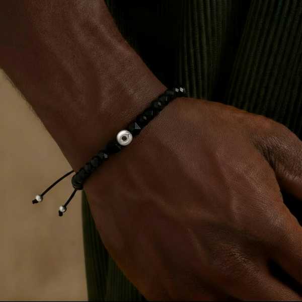 Willpower Shield – Onyx & Tourmaline Bracelet