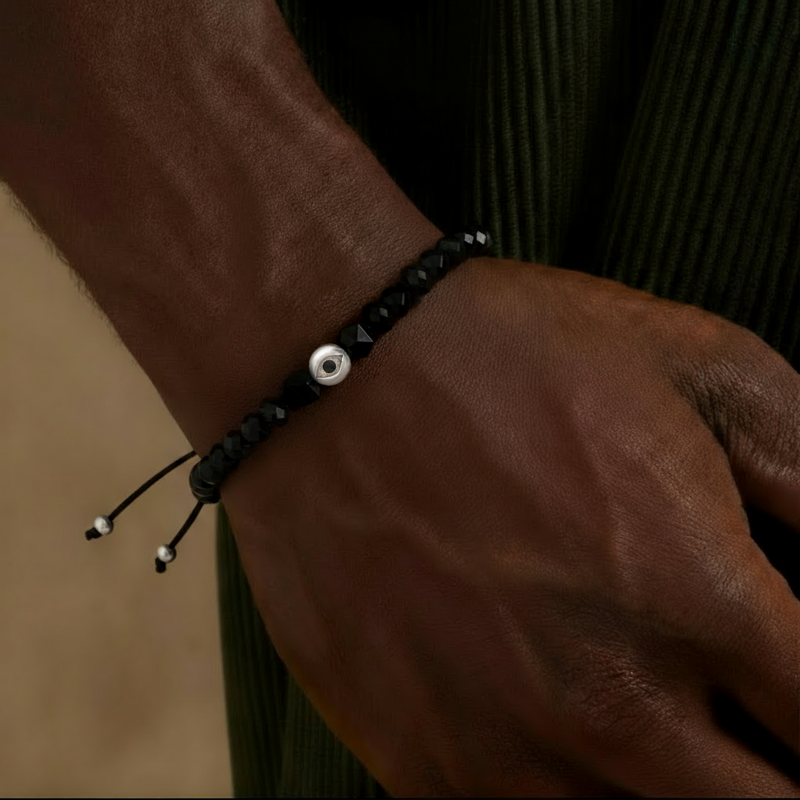 Willpower Shield – Onyx & Tourmaline Bracelet