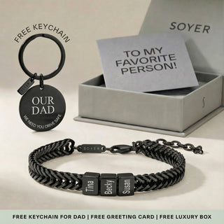 Dan Personalized Bracelet Gift Set – Black