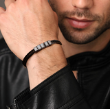 Dan Bracelet - Dad Bracelet With Kids’ Names- Black