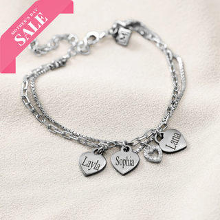 Olivia Bracelet - Mom bracelet with kid's names - Silver