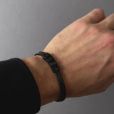 Personalized Premium Leo Bracelet  | Engrave Your Loved Ones' Names - Black